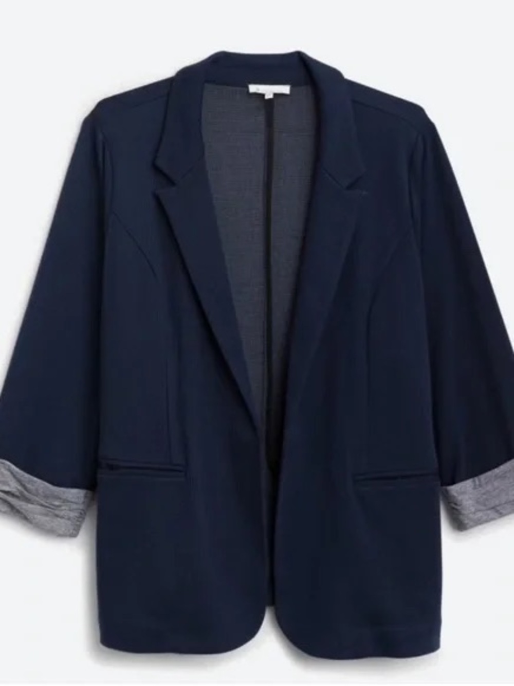 Skies Are Blue Navy Open-Front Relaxed Blazer